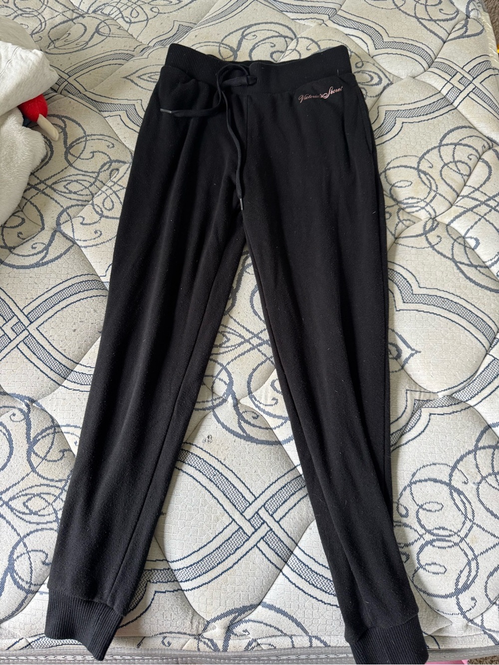 Victoria's Secret Black Cozy Drawstring Joggers
